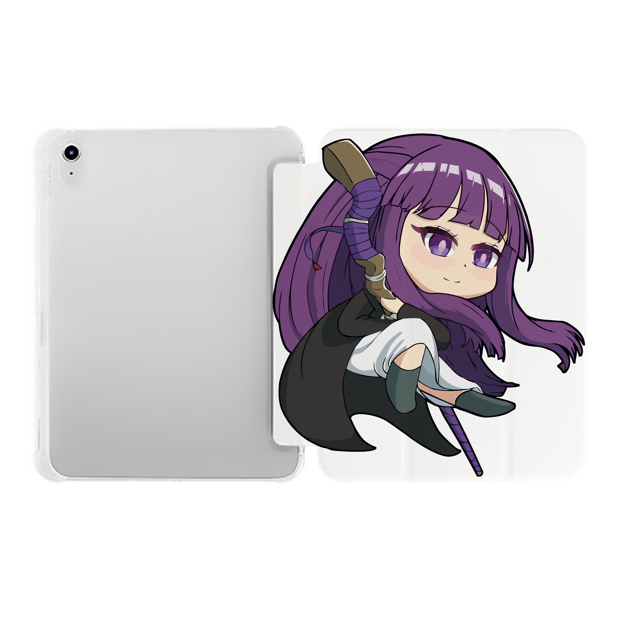 （画像用） 葬送のフリーレン Frieren IPad ケース ペン収納付き 三つ折りスタンド PUレザー×シリコン 対応機種9.5/10.5/10.9インチ